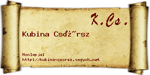 Kubina Csörsz névjegykártya